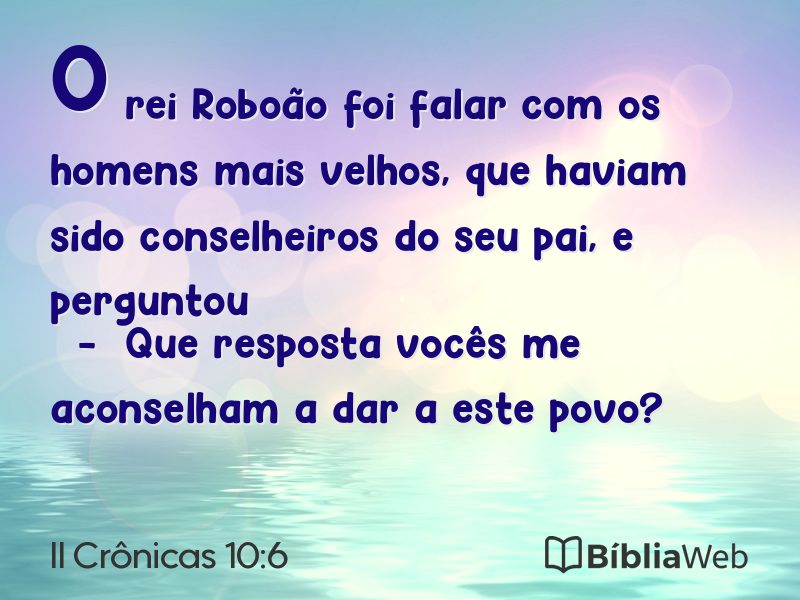 II Crônicas 10:6 em imagem para compartilhar