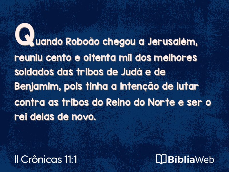 II Crônicas 11:1 em imagem para compartilhar