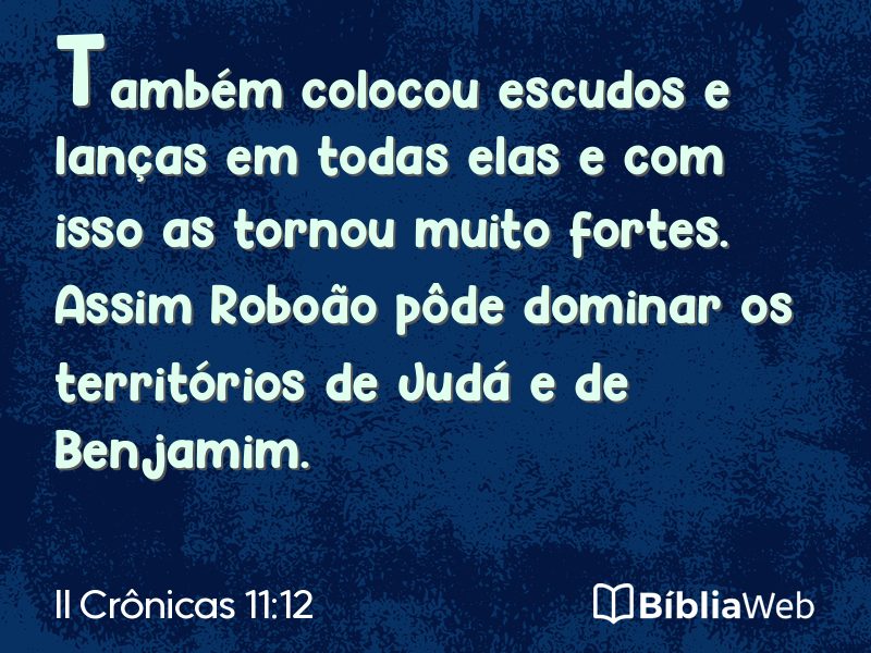 II Crônicas 11:12 em imagem para compartilhar