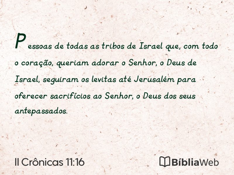 II Crônicas 11:16 em imagem para compartilhar