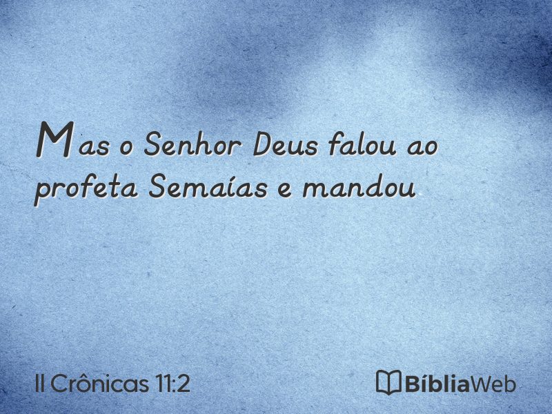 II Crônicas 11:2 em imagem para compartilhar