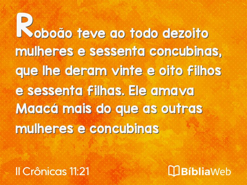 II Crônicas 11:21 em imagem para compartilhar