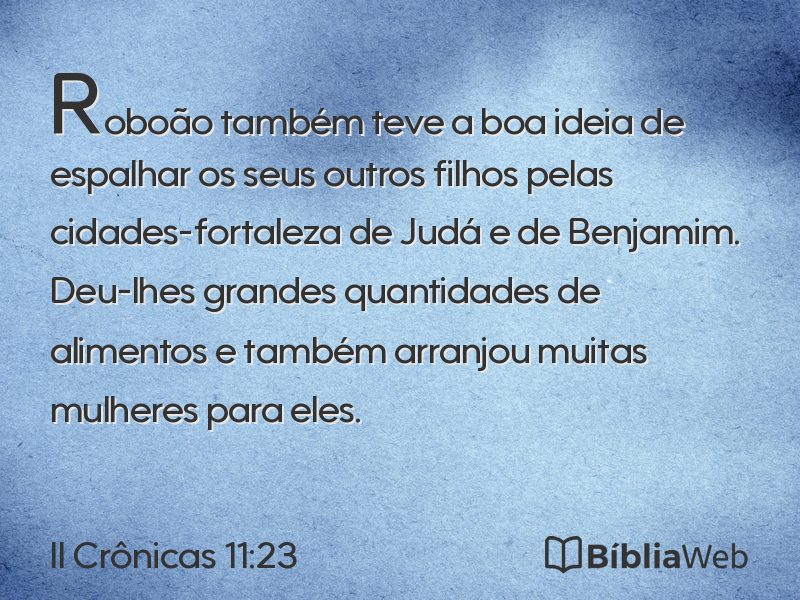 II Crônicas 11:23 em imagem para compartilhar