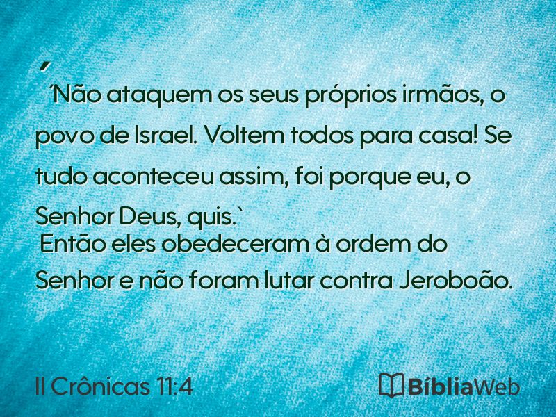 II Crônicas 11:4 em imagem para compartilhar