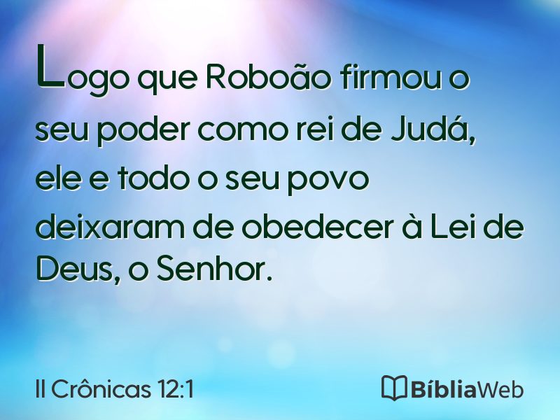 II Crônicas 12:1 em imagem para compartilhar