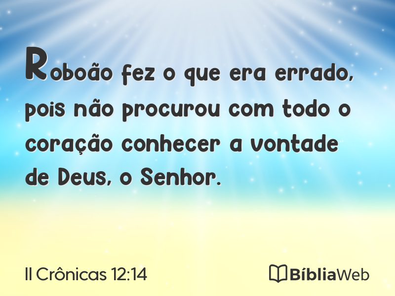 II Crônicas 12:14 em imagem para compartilhar