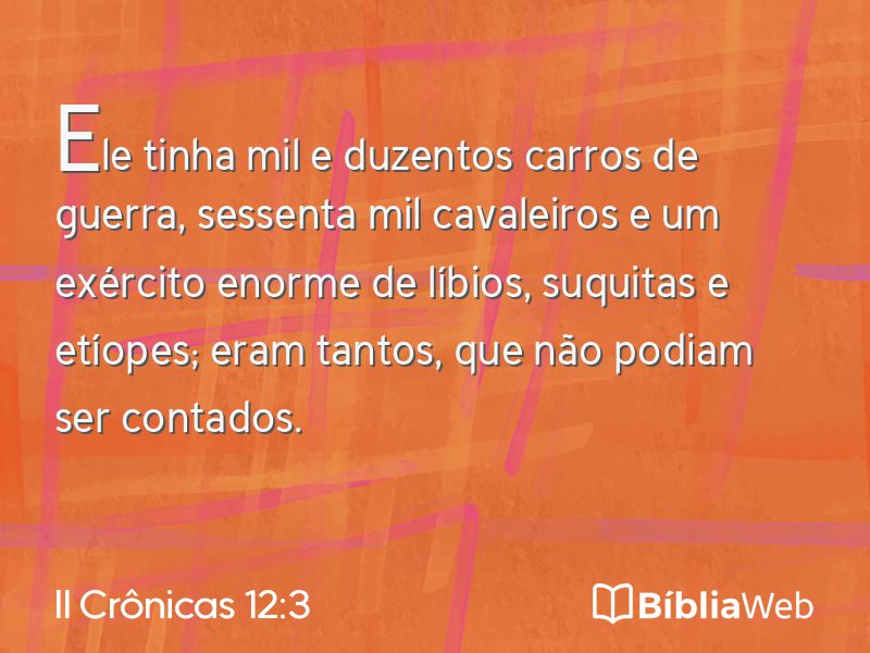II Crônicas 12:3 em imagem para compartilhar
