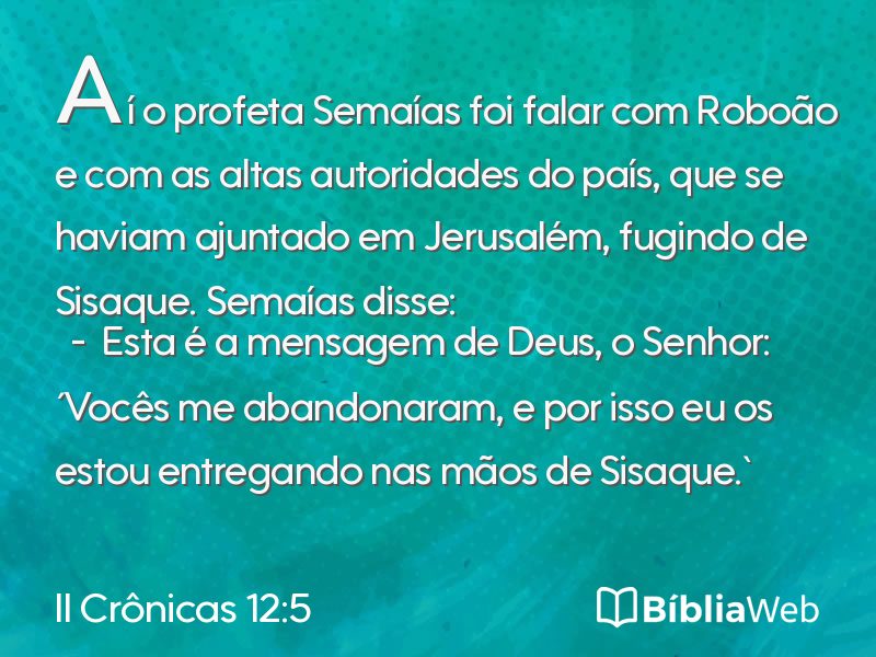 II Crônicas 12:5 em imagem para compartilhar