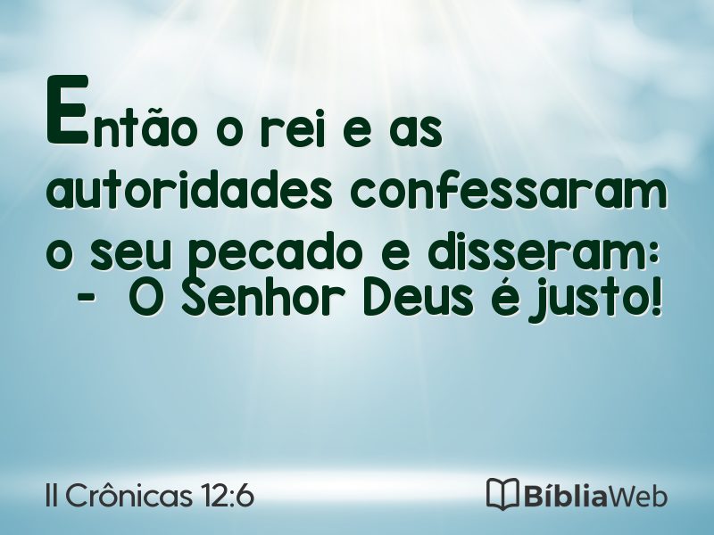 II Crônicas 12:6 em imagem para compartilhar
