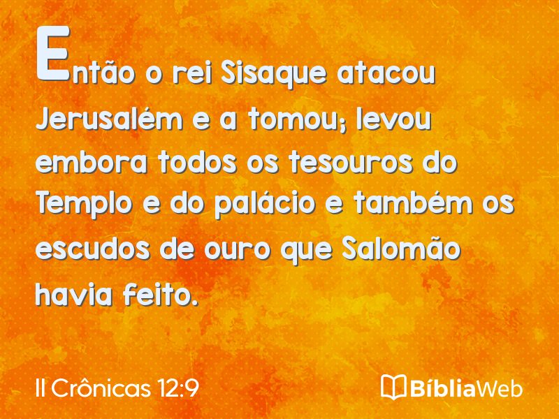II Crônicas 12:9 em imagem para compartilhar