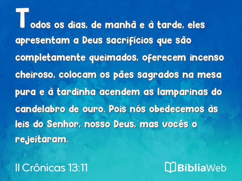 II Crônicas 13:11 em imagem para compartilhar