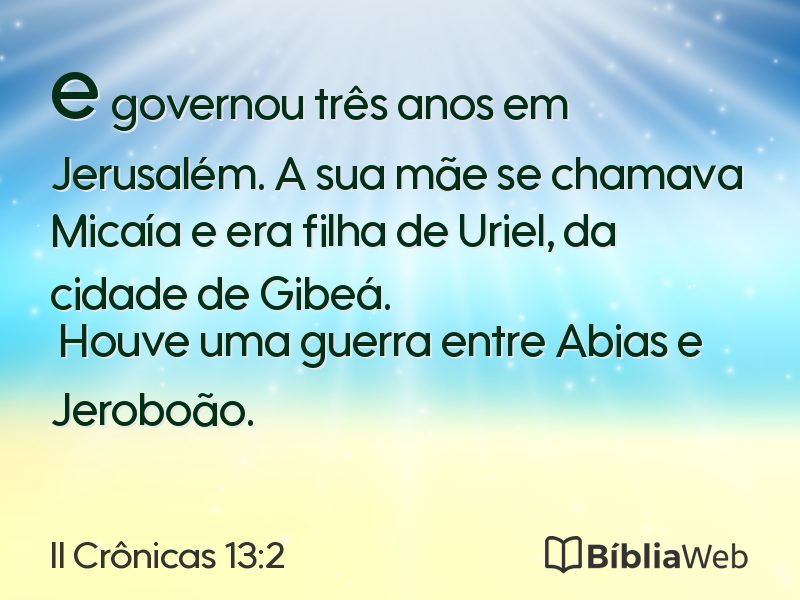 II Crônicas 13:2 em imagem para compartilhar