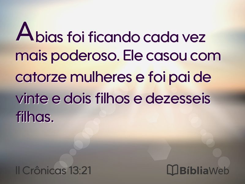 II Crônicas 13:21 em imagem para compartilhar