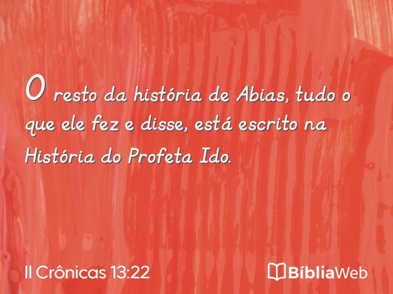 II Crônicas 13:22 em imagem para compartilhar