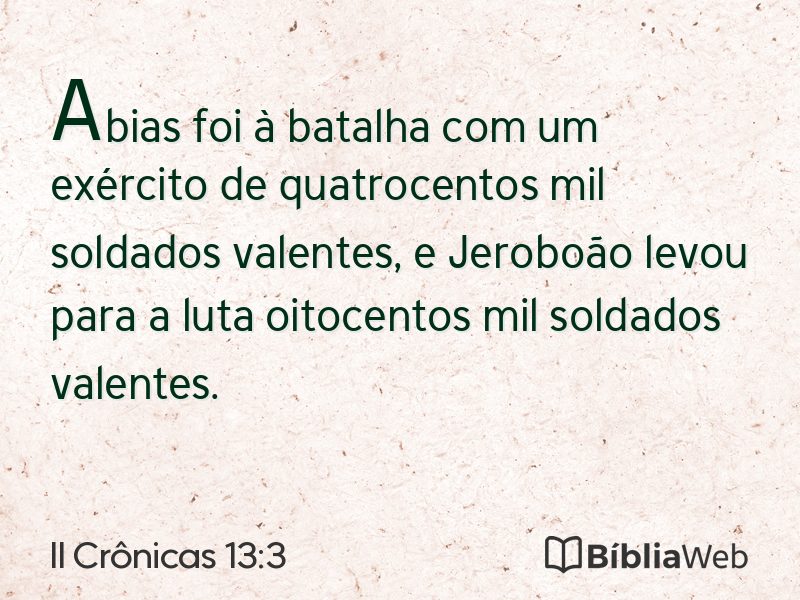 II Crônicas 13:3 em imagem para compartilhar