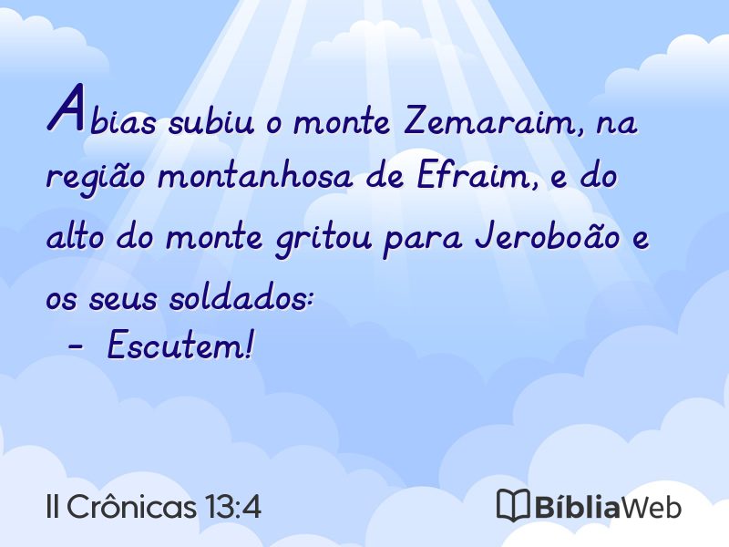 II Crônicas 13:4 em imagem para compartilhar