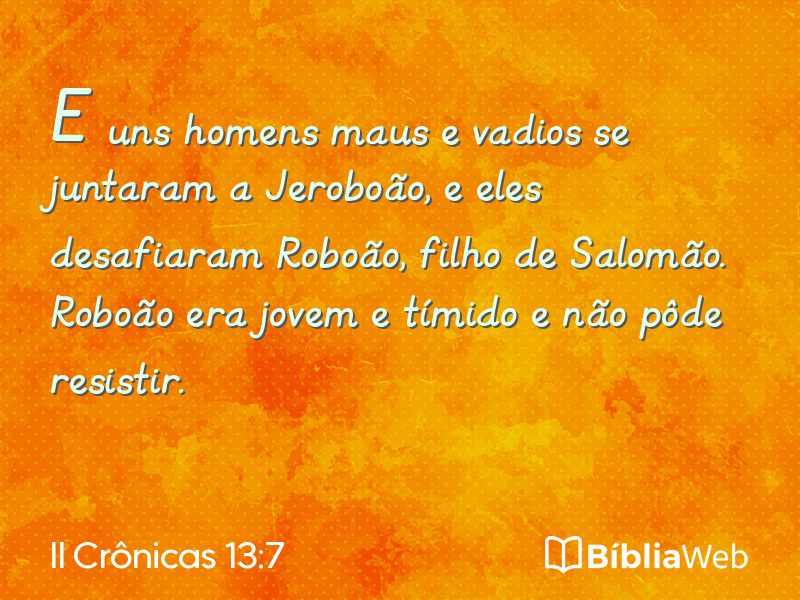 II Crônicas 13:7 em imagem para compartilhar