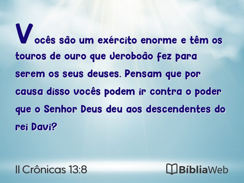 II Crônicas 13:8 em imagem para compartilhar