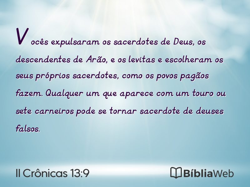 II Crônicas 13:9 em imagem para compartilhar