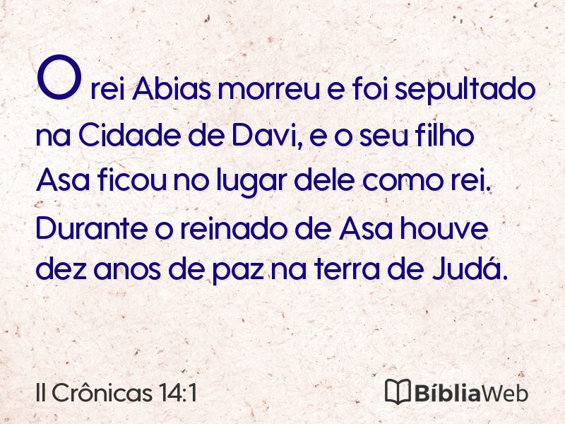 II Crônicas 14:1 em imagem para compartilhar
