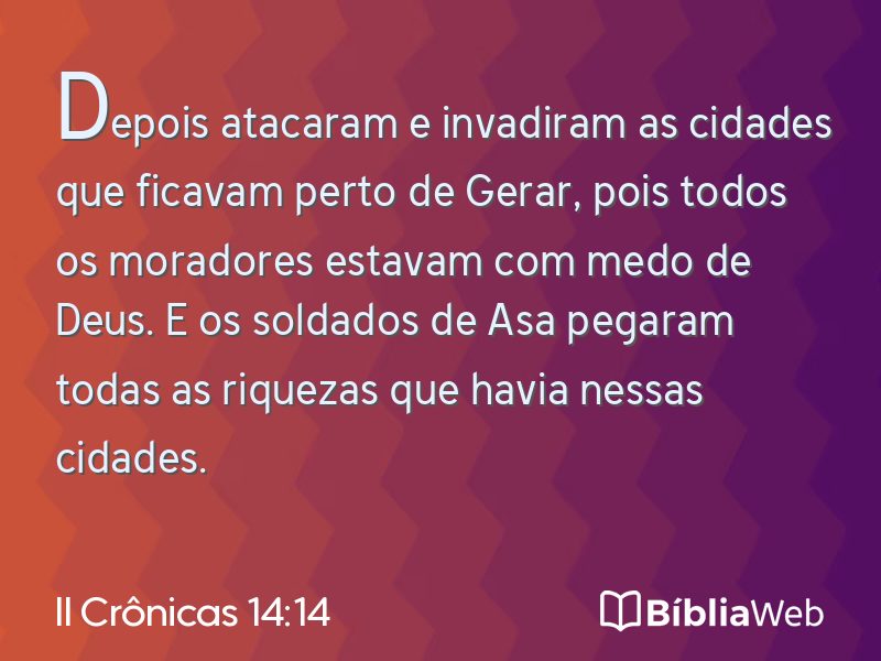 II Crônicas 14:14 em imagem para compartilhar