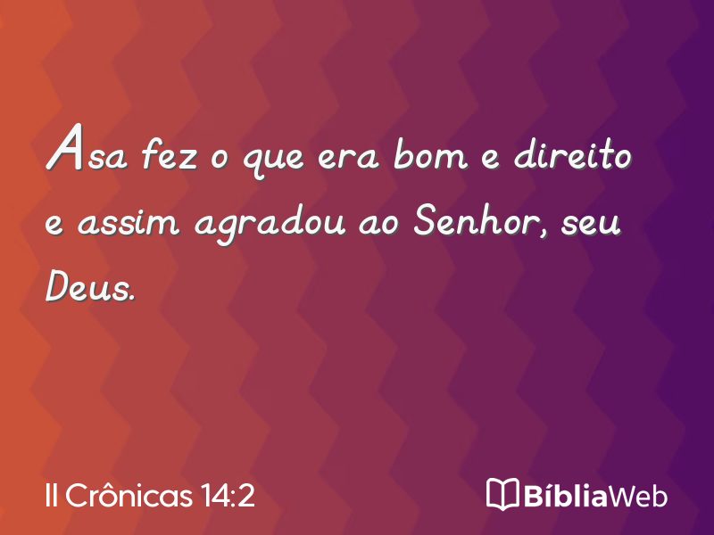 II Crônicas 14:2 em imagem para compartilhar