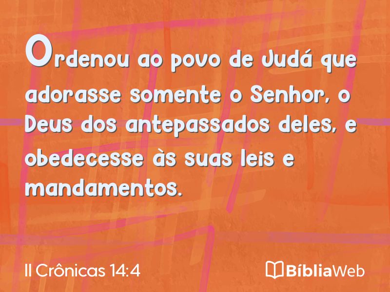 II Crônicas 14:4 em imagem para compartilhar