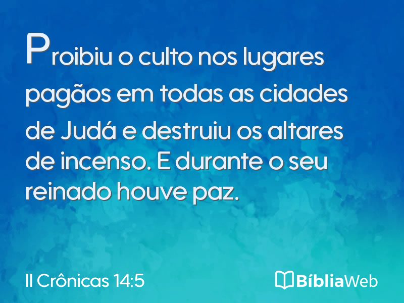 II Crônicas 14:5 em imagem para compartilhar