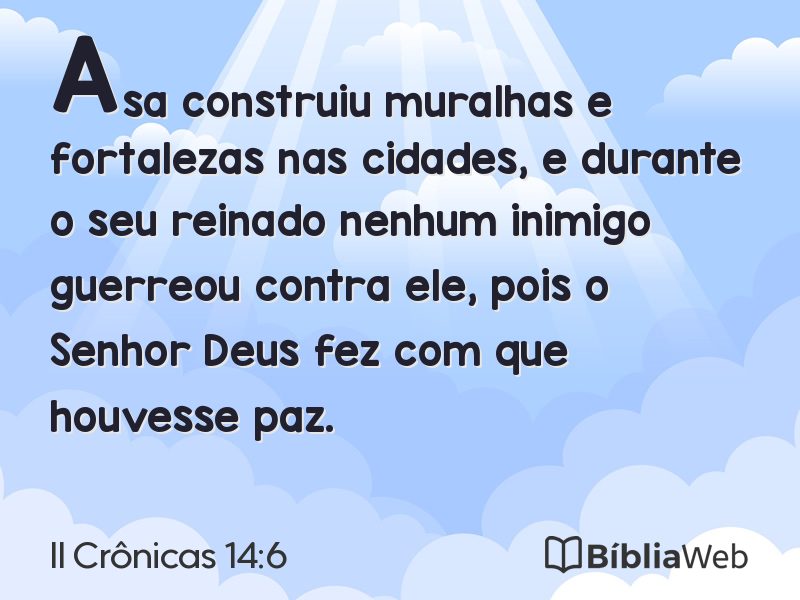 II Crônicas 14:6 em imagem para compartilhar