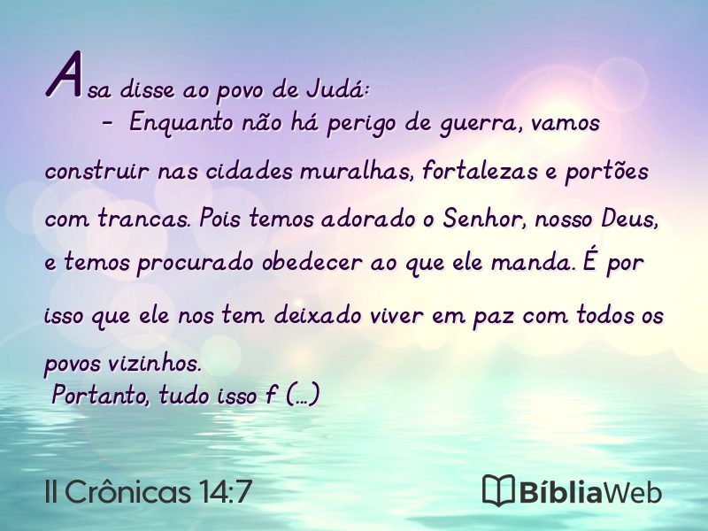 II Crônicas 14:7 em imagem para compartilhar