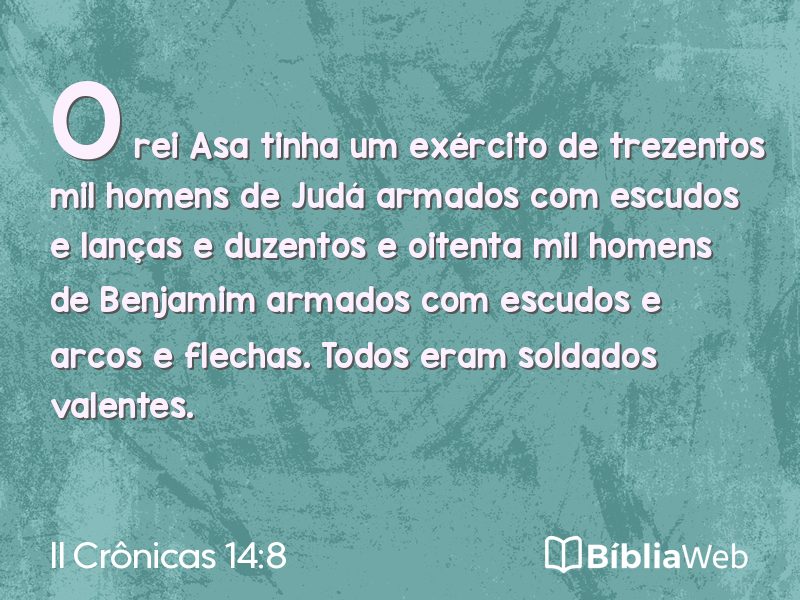 II Crônicas 14:8 em imagem para compartilhar