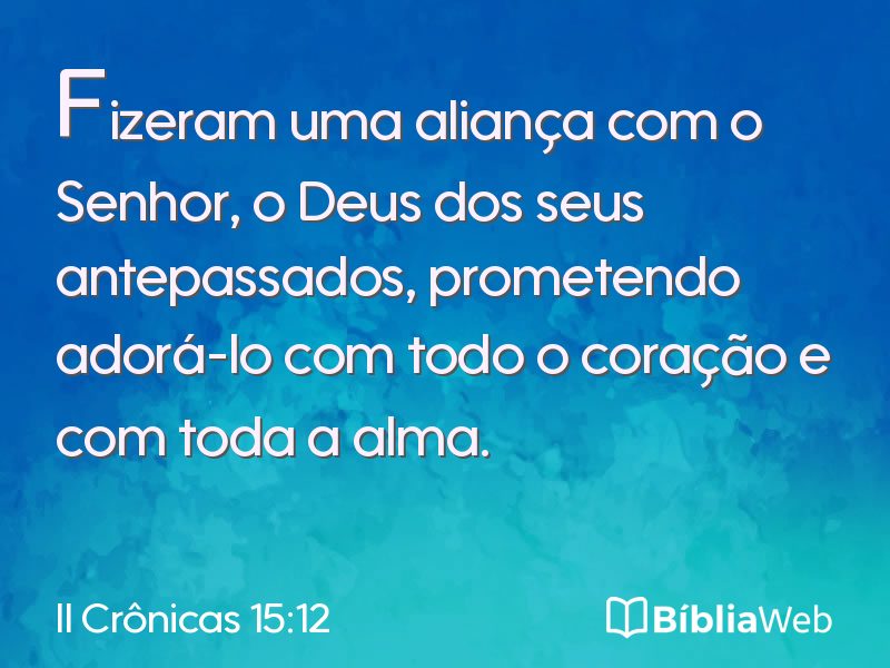 II Crônicas 15:12 em imagem para compartilhar