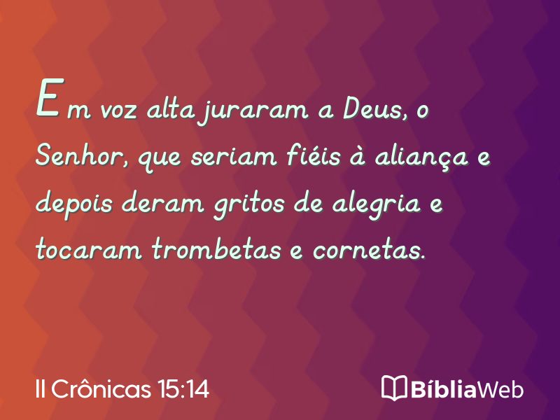 II Crônicas 15:14 em imagem para compartilhar