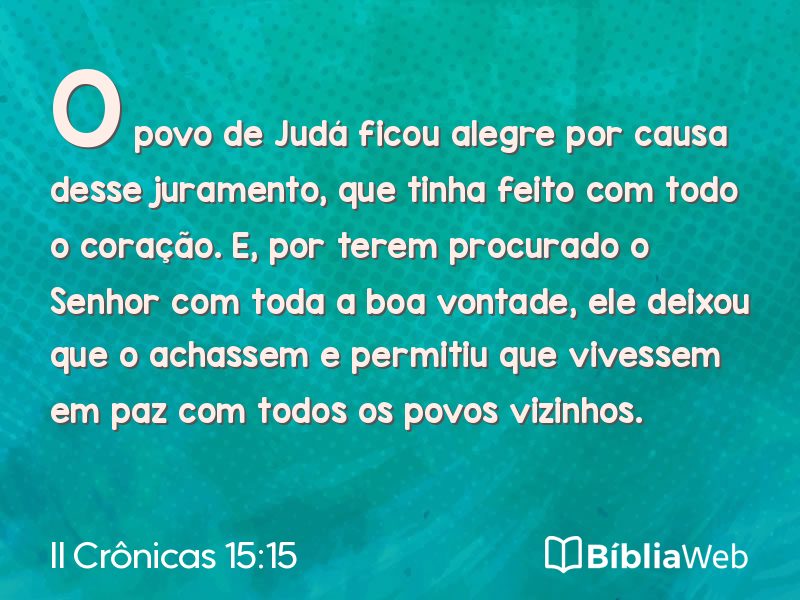 II Crônicas 15:15 em imagem para compartilhar