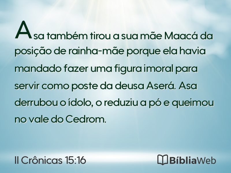 II Crônicas 15:16 em imagem para compartilhar