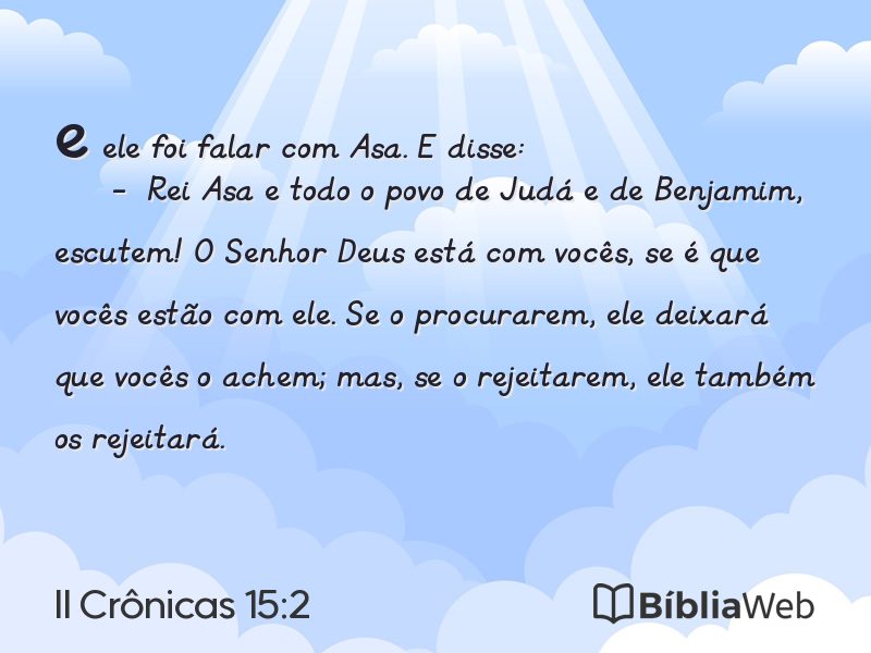 II Crônicas 15:2 em imagem para compartilhar