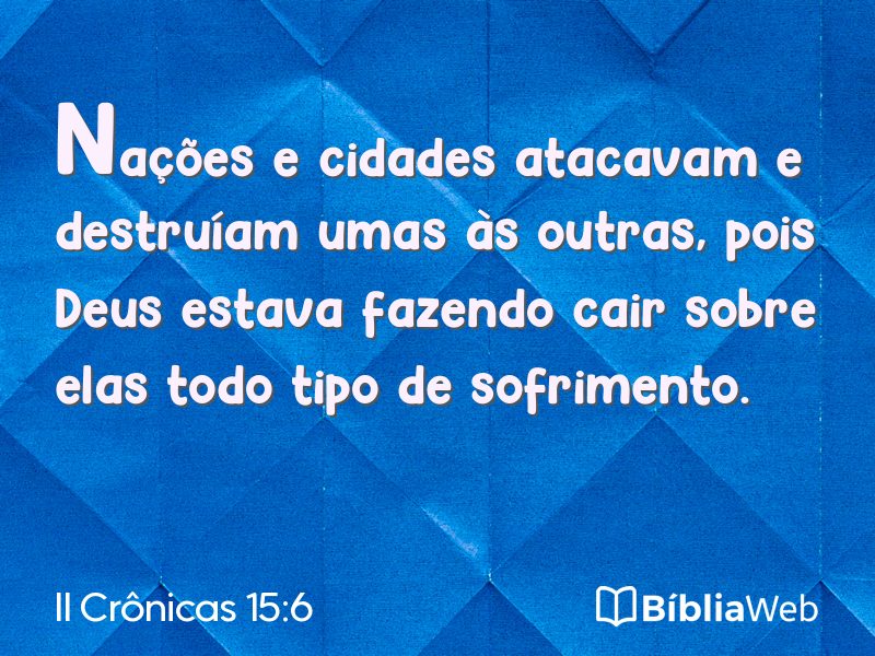 II Crônicas 15:6 em imagem para compartilhar