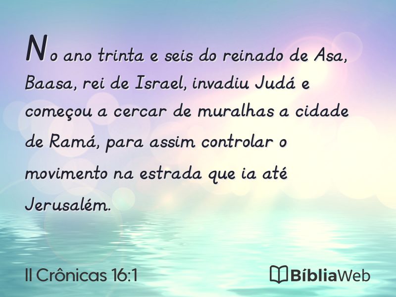 II Crônicas 16:1 em imagem para compartilhar