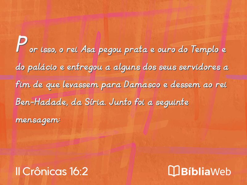 II Crônicas 16:2 em imagem para compartilhar