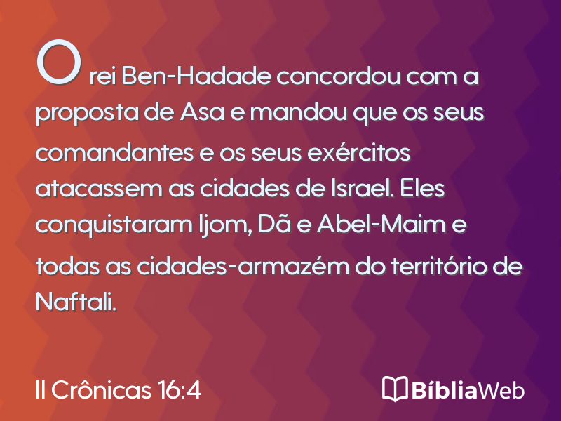 II Crônicas 16:4 em imagem para compartilhar