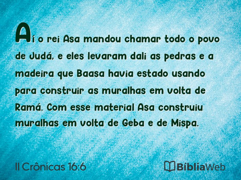 II Crônicas 16:6 em imagem para compartilhar