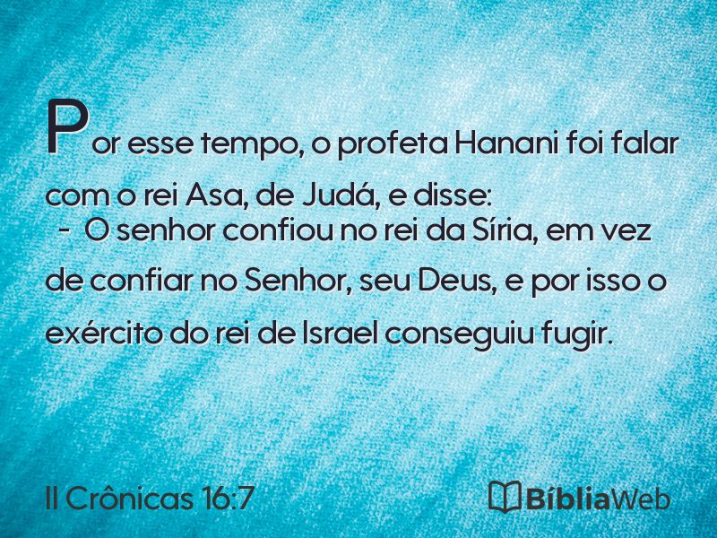 II Crônicas 16:7 em imagem para compartilhar