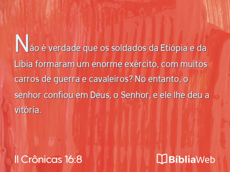 II Crônicas 16:8 em imagem para compartilhar