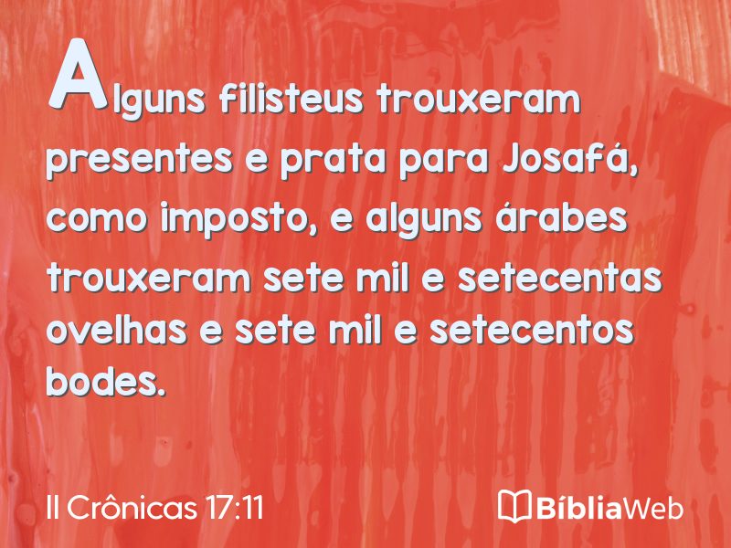 II Crônicas 17:11 em imagem para compartilhar