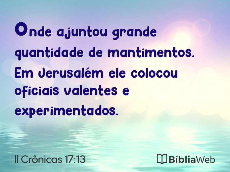 II Crônicas 17:13 em imagem para compartilhar