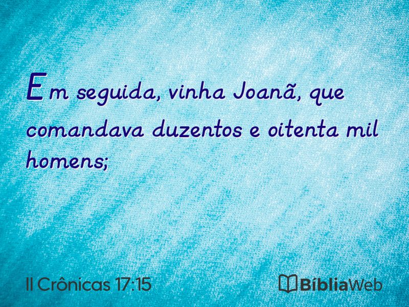 II Crônicas 17:15 em imagem para compartilhar