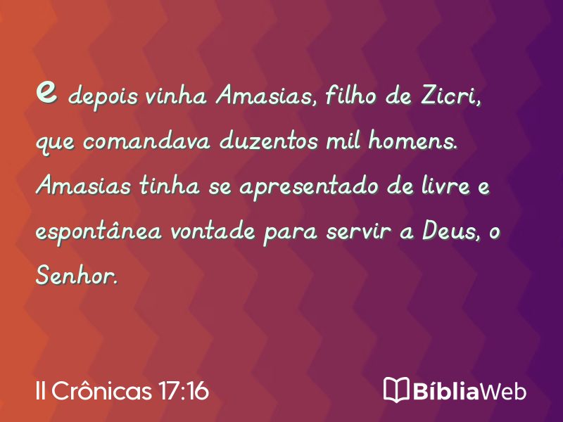 II Crônicas 17:16 em imagem para compartilhar