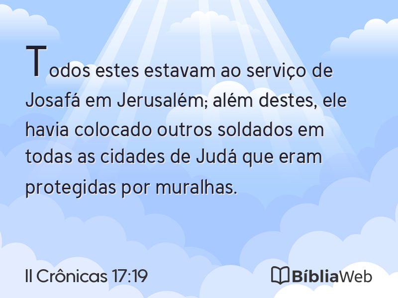 II Crônicas 17:19 em imagem para compartilhar