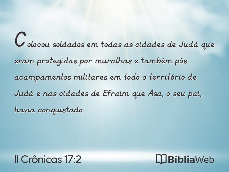 II Crônicas 17:2 em imagem para compartilhar