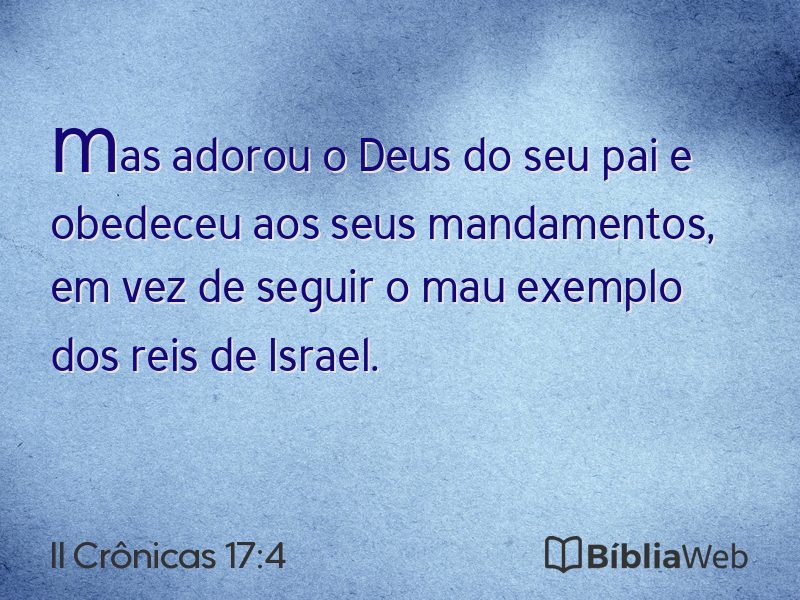 II Crônicas 17:4 em imagem para compartilhar